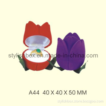 Tulip Shape Fancy Velvet Ring Box (A44)